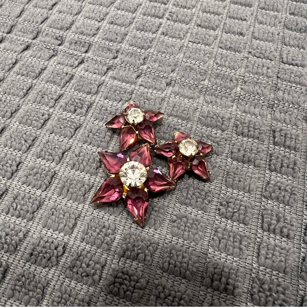 Purple Gold Flower Cuff Link Tuxedo Set Circle Round Backs